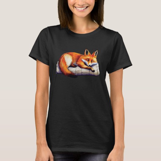 Cute fox for men women ladies foxes lovers fox ani t-shirt (Voorkant)