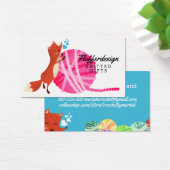 Cute fox garen breien haakwerk visitekaartje (Bureau)