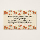 Cute fox garen breien haakwerk visitekaartje (Achterkant)