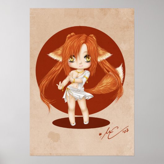 Cute Fox Girl Poster (Voorkant)
