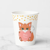 Cute Fox & Golden Confetti Party Papieren Bekers (Achterkant)