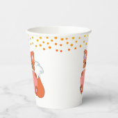 Cute Fox & Golden Confetti Party Papieren Bekers (Links)