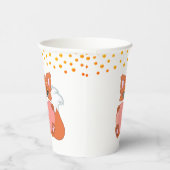 Cute Fox & Golden Confetti Party Papieren Bekers (Rechts)