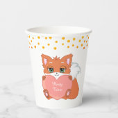 Cute Fox & Golden Confetti Party Papieren Bekers (Voorkant)