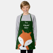 Cute Fox Green Baker Apron Schort (Gedragen)
