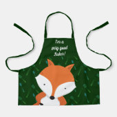Cute Fox Green Baker Apron Schort (Voorkant)