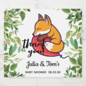 Cute Fox Hartelijk dank Baby shower Bier Etiket (Enkel label)