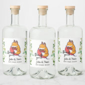 Cute Fox Hartelijk dank Baby shower Likeurfles Etiket (Flessen)