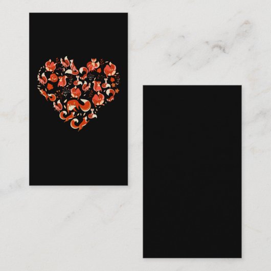 Cute Fox Heart Funny Foxes Visitekaartje (Voorkant / Achterkant)