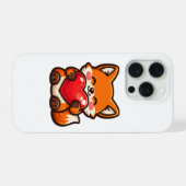 Cute Fox Heart iPhone Hoesje – Kawaii Vos 15 Pro Case (Achterkant horizontaal)