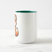 Cute Fox Heart Mug – Kawaii Fox with Red Heart  Mok (Midden)