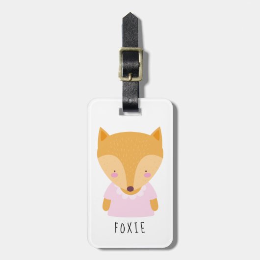 Cute Fox Illustratie -  Bagagelabel (Voorkant verticaal)