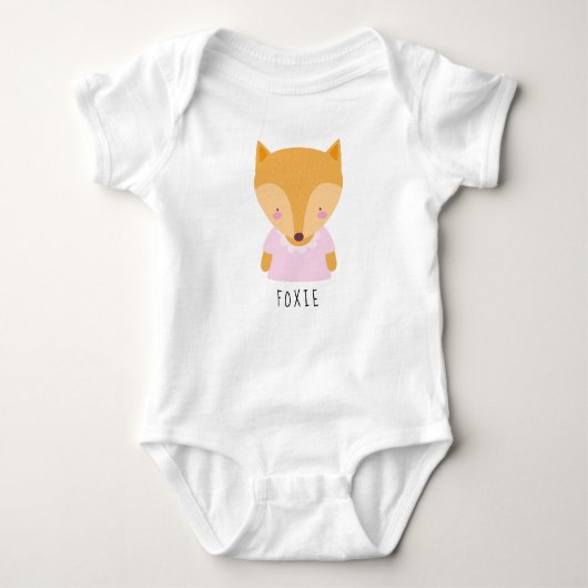 Cute Fox Illustratie -  naam Romper (Voorkant)