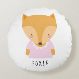 Cute Fox Illustratie - Rond Kussen