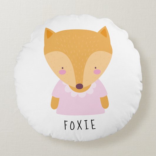Cute Fox Illustratie -  Rond Kussen (Voorkant)