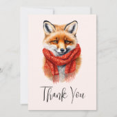 Cute Fox in a Red Scarf Autumn Image Bedankkaart (Voorkant)