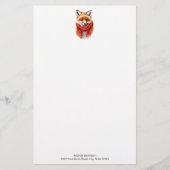 Cute Fox in a Red Scarf Autumn Image Briefpapier (Voorkant)