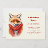 Cute Fox in a Red Scarf Autumn Image Christmas Kaart (Voorkant)
