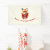Cute Fox in a Red Scarf Autumn Image Christmas Spandoek (Insitu)