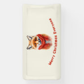 Cute Fox in a Red Scarf Autumn Image Christmas Spandoek (Verticaal)