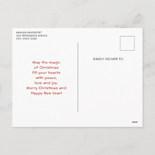 Cute Fox in a Red Scarf Autumn Image Feestdagenkaart (Achterkant)