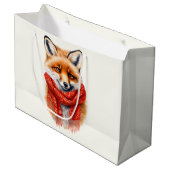 Cute Fox in a Red Scarf Autumn Image Groot Cadeauzakje (Voorkant Gekanteld)