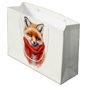 Cute Fox in a Red Scarf Autumn Image Groot Cadeauzakje (Achterkant Gekanteld)