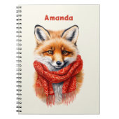 Cute Fox in a Red Scarf Autumn Image Notitieboek (Voorkant)