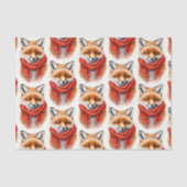Cute Fox in a Red Scarf Autumn Image Pattern Tissuepapier (Voorkant)