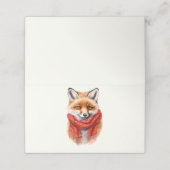 Cute Fox in a Red Scarf Autumn Image Plaatskaartje (Buitenkant ongevouwen)