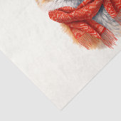 Cute Fox in a Red Scarf Autumn Image Tissuepapier (Detail)