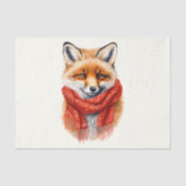 Cute Fox in a Red Scarf Autumn Image Tissuepapier (Voorkant)