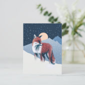 Cute Fox in de wintersneeuwillustratie Briefkaart (Staand voorkant)