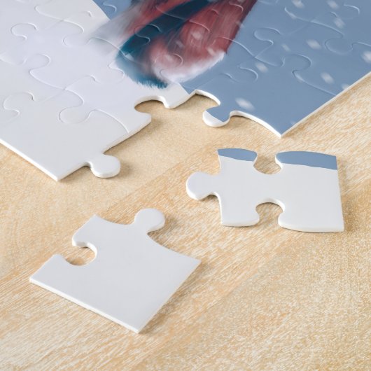 Cute Fox in de wintersneeuwillustratie Legpuzzel (Zijkant)