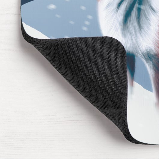 Cute Fox in de wintersneeuwillustratie Muismat (Hoek)