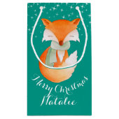 Cute fox in een artikel met de naam kerstcadeautas klein cadeauzakje (Achterkant)