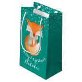 Cute fox in een artikel met de naam kerstcadeautas klein cadeauzakje (Achterkant Gekanteld)