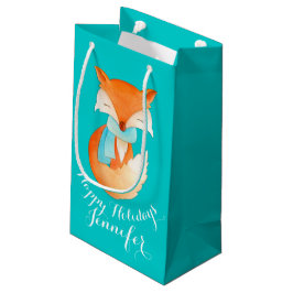 Cute fox in een artikel met de naam kerstcadeautas klein cadeauzakje