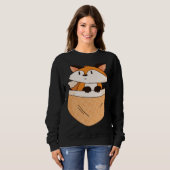 Cute Fox in Pocket Minimalistic Graphic  Girls Wom Trui (Voorkant volledig)
