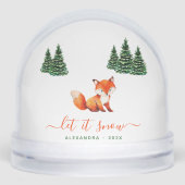 Cute Fox in Winter Woodland Photo Script Let It Sneeuwbol (Voorkant)