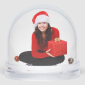 Cute Fox in Winter Woodland Photo Script Let It Sneeuwbol (Achterkant)