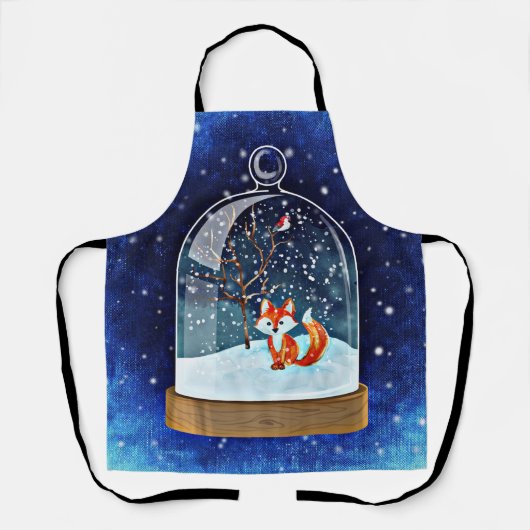 Cute fox inside a snow globe schort (Voorkant)