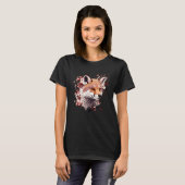 Cute Fox Japanese  Cherry Blossom Flower Artwork T-shirt (Voorkant volledig)