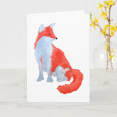 Cute Fox Kaart (Gele Bloem)