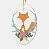 Cute Fox Keramisch Ornament (Links)