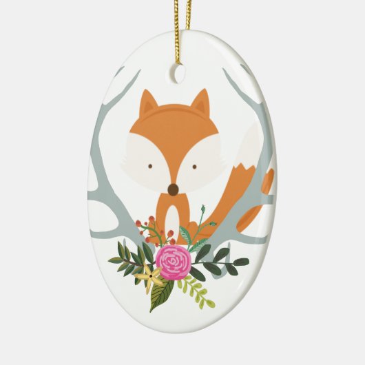 Cute Fox Keramisch Ornament (Links)
