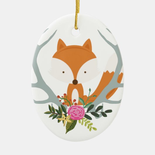 Cute Fox Keramisch Ornament (Voorkant)