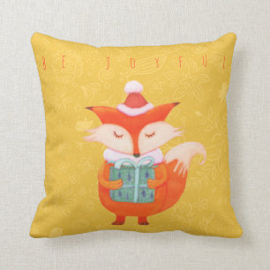 Cute Fox KerstmisThrow Pillow Kussen