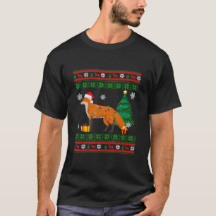 Cute Fox KerstSweater Decoration Santa Hat Xm T-shirt