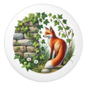 Cute fox kids room  keramische knop (Voorkant)